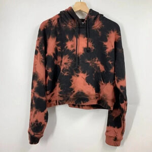 Aritzia Tna Women's Tye-Die Cropped Boyfriend Pullover Cotton Hoodie Size XS